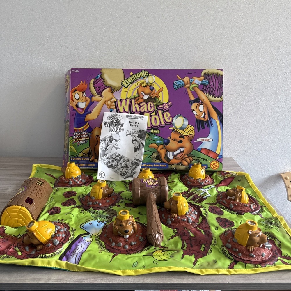 Vintage 1999 Toy Biz Electronic Whac-a-Mole Game Complete & Works!